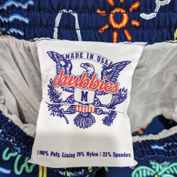 Chubbies Neon Lights 5.5 in Swim Trunks Navy blue Flamingo Margarita Size M - Picture 6 of 9